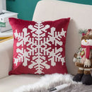 Red velvet embroidered christmas pillow covers living room decor