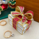 Red & white bow jewelry trinket box bedroom gift holder