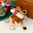 Red & white bow jewelry trinket box bedroom gift holder