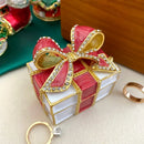 Red & white bow jewelry trinket box bedroom gift holder