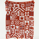 Red & white dragon zodiac knitted blanket throws bedroom decor