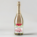 Red Wood Floral Champagne Label