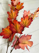 Artificial Autumn Maple Leaf Stems - Customizable Bendable Stems