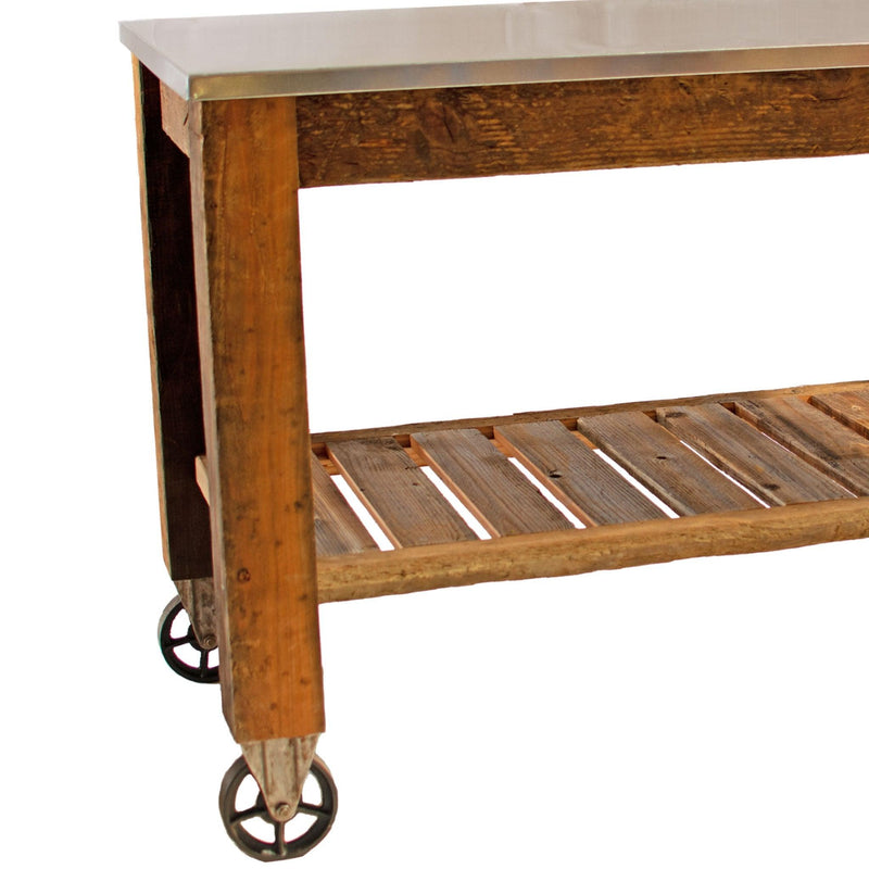 Redwood Potting Table Rolling Cart