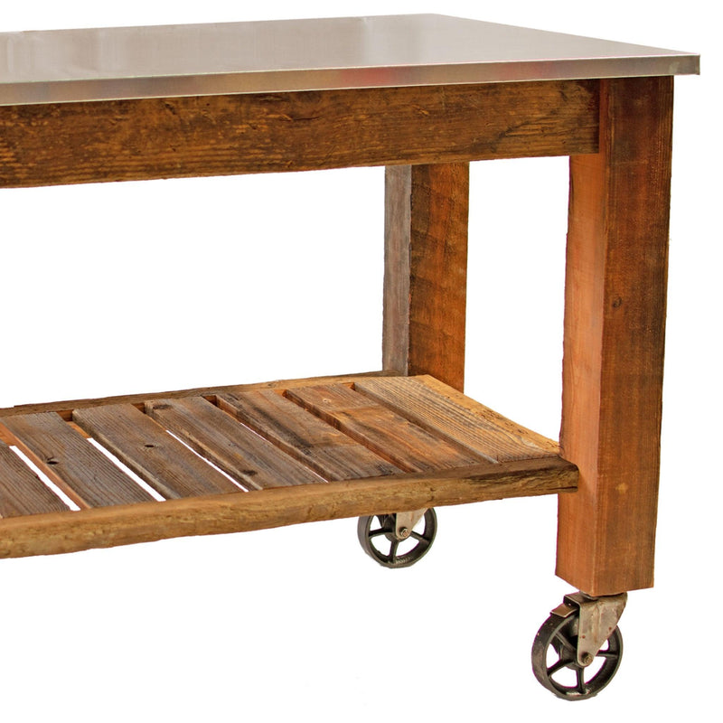 Redwood Potting Table Rolling Cart