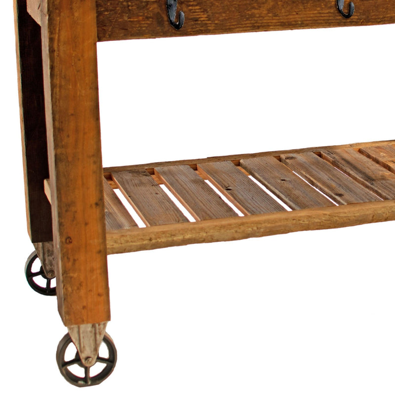 Redwood Potting Table Rolling Cart