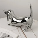 Reflective silver art statue living room decorbites doberman ornament