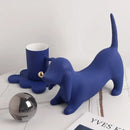 Reflective silver art statue living room decorbites doberman ornament