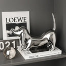Reflective silver art statue living room decorbites doberman ornament