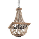Regas 4-Light Wood Bead Candle Style Chandelier