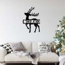 Reindeer Monogram - Metal Wall Art