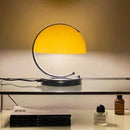 Retro amber glass table lamp bedroom chrome handle