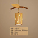 Retro bamboo art chandelier natural wood dining room pendant light
