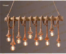 Retro bamboo hemp rope pendant lights dining room chandelier