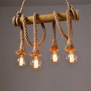 Retro bamboo hemp rope pendant lights dining room chandelier