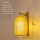 DecorBites™ Bamboo Wall Lights: Retro Hand-woven Luminaire for Bedroom, Corridor, Hotel, Restaurant Decor