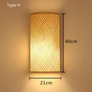 DecorBites™ Bamboo Wall Lights: Retro Hand-woven Luminaire for Bedroom, Corridor, Hotel, Restaurant Decor