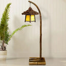 Retro bamboo weave floor lamp – zen living room light with warm glow