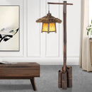 Retro bamboo weave floor lamp – zen living room light with warm glow