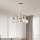 Retro bauhaus brass glass led chandelier for dining room