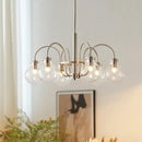 Retro bauhaus brass glass led chandelier for dining room