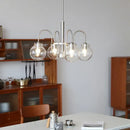 Retro bauhaus brass glass led chandelier for dining room