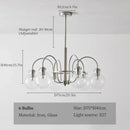 Retro bauhaus brass glass led chandelier for dining room