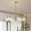Retro bauhaus brass glass led chandelier for dining room