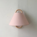 Retro beech wood wall lamp bedroom sconce with cream shade