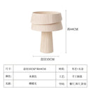 Retro beige pleated mushroom table lamp for bedroom atmosphere