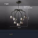 Retro black brass crystal glass pendant light dining room chandelier