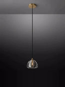 Retro black brass crystal glass pendant light dining room chandelier