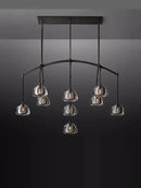 Retro black brass crystal glass pendant light dining room chandelier