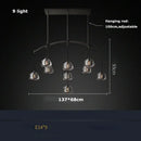 Retro black brass crystal glass pendant light dining room chandelier
