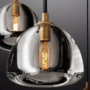 Retro black brass crystal glass pendant light dining room chandelier