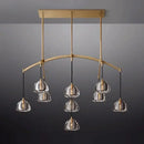 Retro black brass crystal glass pendant light dining room chandelier