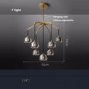Retro black brass crystal glass pendant light dining room chandelier