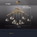 Retro black brass crystal glass pendant light dining room chandelier