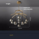 Retro black brass crystal glass pendant light dining room chandelier