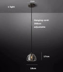 Retro black brass crystal glass pendant light dining room chandelier