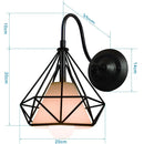 Retro black cage guard wall sconce bedroom edison lamp