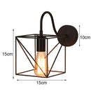 Retro black cage guard wall sconce bedroom edison lamp