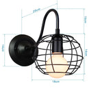 Retro black cage guard wall sconce bedroom edison lamp