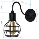 Retro black cage guard wall sconce bedroom edison lamp