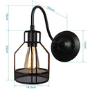 Retro black cage guard wall sconce bedroom edison lamp