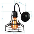 Retro black cage guard wall sconce bedroom edison lamp