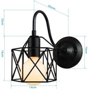 Retro black cage guard wall sconce bedroom edison lamp