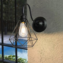Retro black cage guard wall sconce bedroom edison lamp