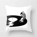 Retro black camera print cushion cover living room decor