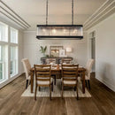 Retro black crystal glass rectangle chandelier dining room pendant